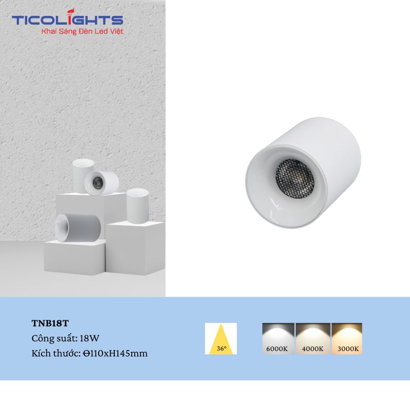 ĐÈN LON NỔI TICOLIGHTS TNB18T-18W 1 ĐÈN LON NỔI TICOLIGHTS TNB18T-18W