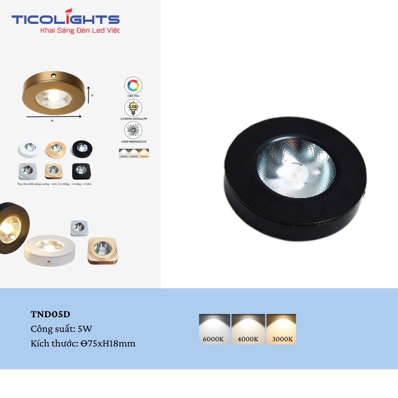ĐÈN ỐP NỔI TỦ RƯỢU TICOLIGHTS TND5D-5W 1 ĐÈN ỐP NỔI TỦ RƯỢU TICOLIGHTS TND5D-5W