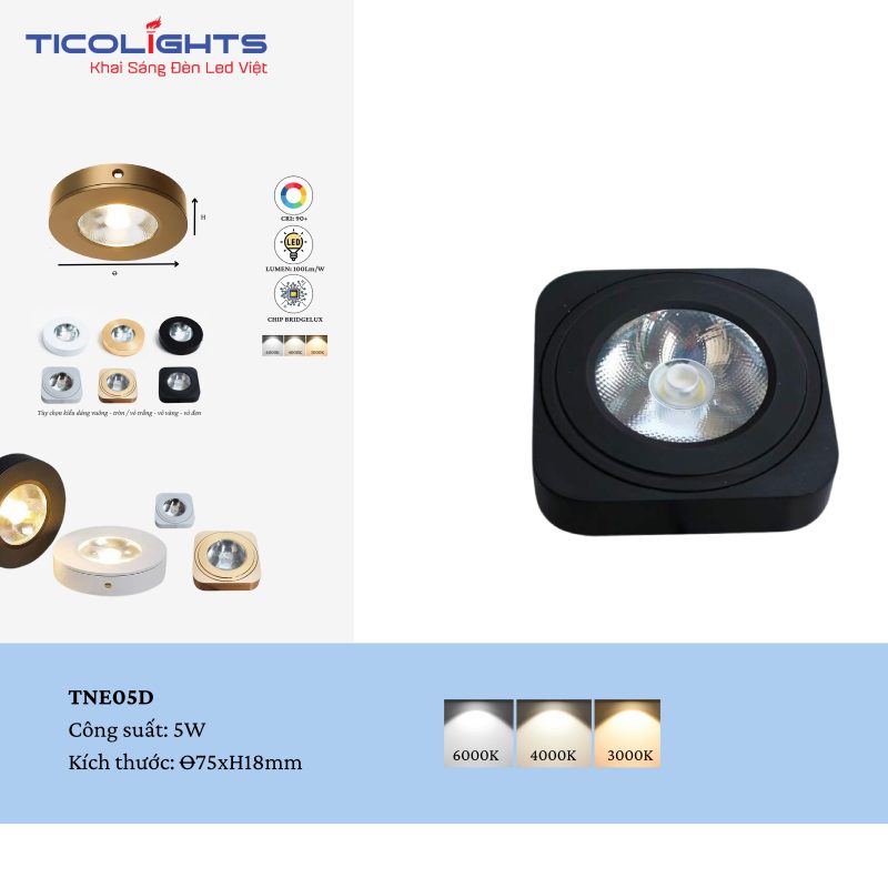 ĐÈN ỐP NỔI TỦ RƯỢU TICOLIGHTS TNE5D-5W