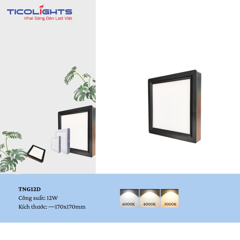 ĐÈN ỐP NỔI VUÔNG TICOLIGHTS TNG12D-12W