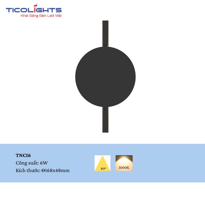 ĐÈN RAY NAM CHÂM TICOLIGHTS TNCI6-6W 1 ĐÈN RAY NAM CHÂM TICOLIGHTS TNCI6-6W