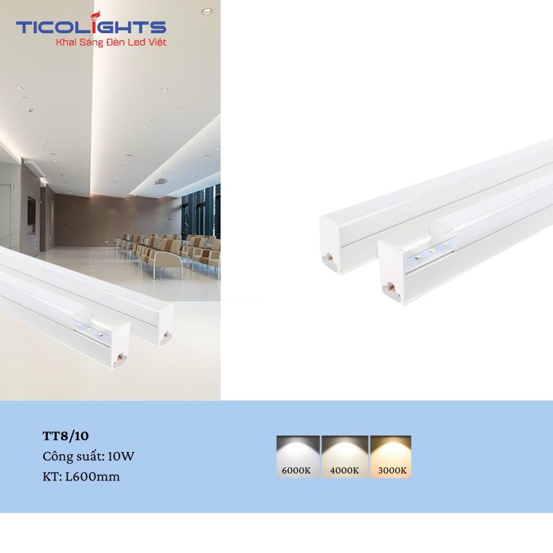 ĐÈN TUÝP T5 LIỀN MÁNG TICOLIGHTS TT5-10 1 ĐÈN TUÝP T5 LIỀN MÁNG TICOLIGHTS TT5-10